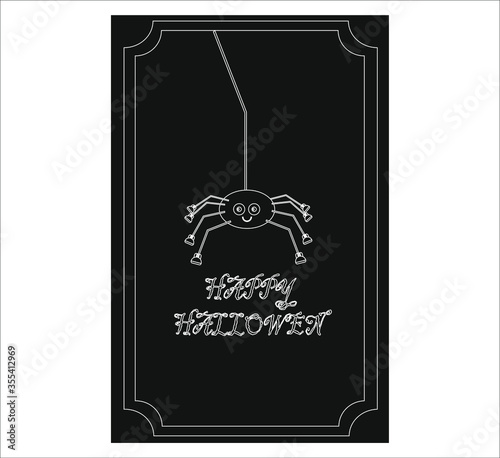Halloween poster cute smiling spider with sneakers. illustration for web and mobile design.