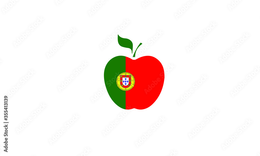 Portugal apple flag national symbol vector illustration Portugal apple flag national symbol vector illustration