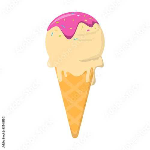 Ice cream vector isolated. Sweet cold dessert