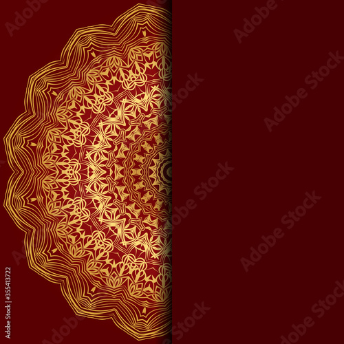 Design Vintage holiday cards with Floral mandala pattern and ornaments. Vector template. Islam, Arabic, Indian, Mexican ottoman motifs. Hand drawn background.