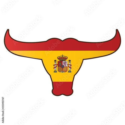 bull with spain flag