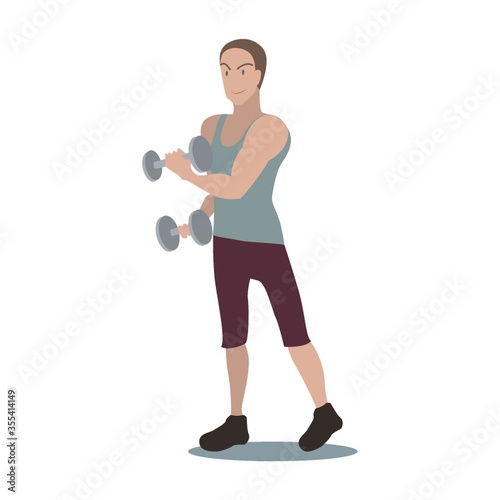 man doing exercise with dumbbells