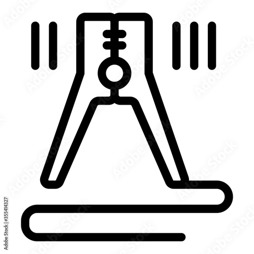 Electric clamp icon. Outline electric clamp vector icon for web design isolated on white background