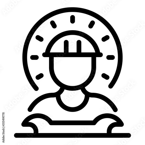 Professional communications engineer icon. Outline professional communications engineer vector icon for web design isolated on white background