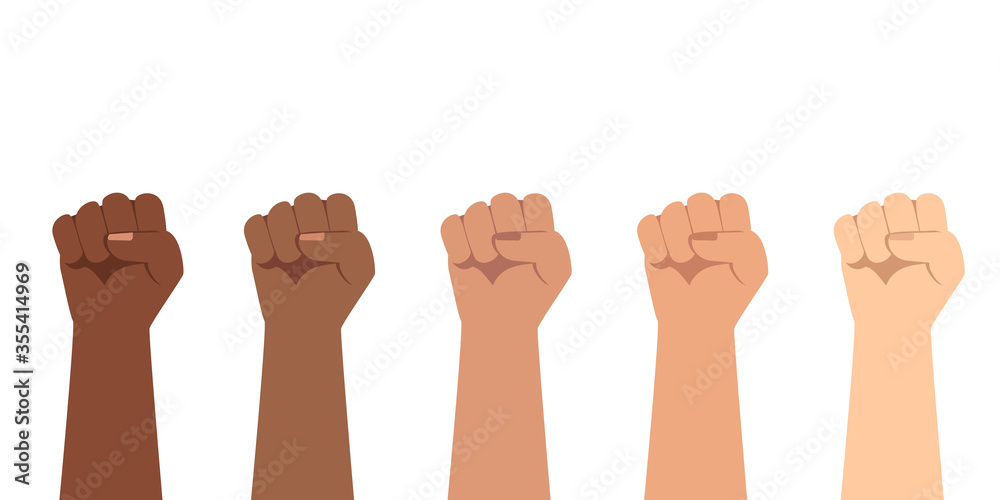 Black lives matters. Social poster, banner. Stop racism. Demonstration, protest, strike. Flat vector illustration Black lives matters. Social poster, banner. Stop racism. Demonstration, protest, strike. Flat vector illustration