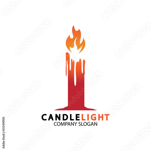 Candle light icon logo design vector template