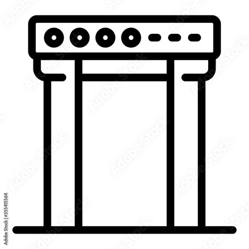 Gate metal detector icon. Outline gate metal detector vector icon for web design isolated on white background