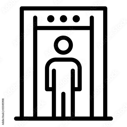 Security metal detector icon. Outline security metal detector vector icon for web design isolated on white background