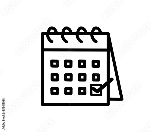 Black calendar icons mark the last day of the month, day of the month on a white background