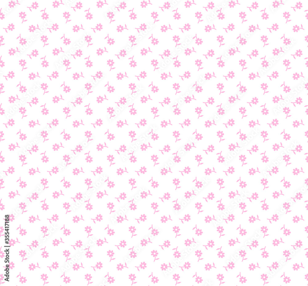Vector seamless pattern. Cute pattern in small flower. Small pink flowers. White background. Ditsy floral background. The elegant the template for fashion prints. Vector seamless pattern. Cute pattern in small flower. Small pink flowers. White background. Ditsy floral background. The elegant the template for fashion prints.