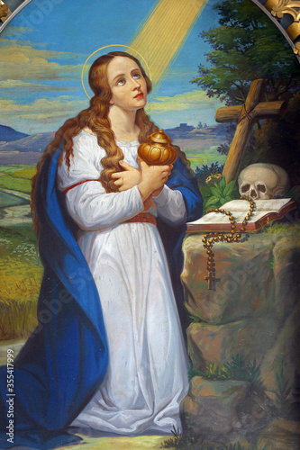 Canvas Print Saint Mary Magdalene, altarpiece in the parish church of Saint Mary Magdalene in