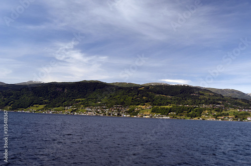Sognefjord, Norway, Scandinavia. View from the board of Flam - Bergen ferry.