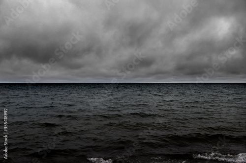 Stormy clouds over sea