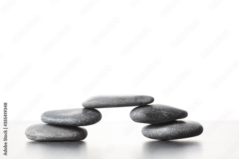 piled zen stone create a bridge isolated on white background with copy space for your text piled zen stone create a bridge isolated on white background with copy space for your text