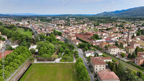 Amazing aerial view of Lucca medieval town in Tuscany © jovannig