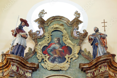 St. Catherine of Alexandria, altarpiece on the altar of St. Joseph in the parish church of St. Francis Xavier in Vugrovec, Croatia