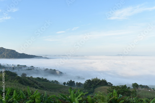 the landscape of mountain and sky