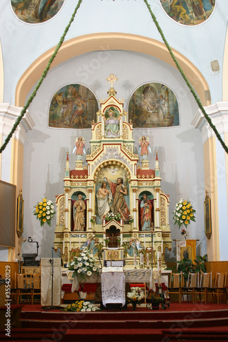High altar in the parish church of Saint John the Baptist in Sveti Ivan Zelina, Croatia