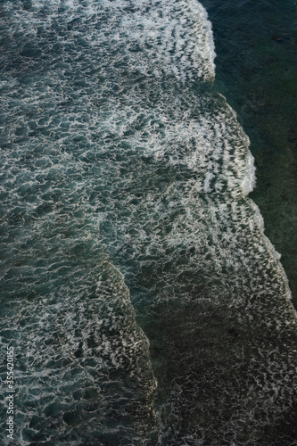 waves on the sea from top