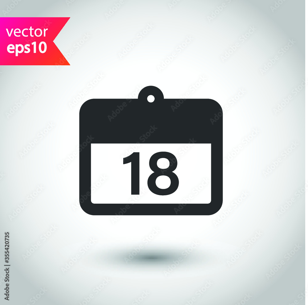 Calendar icon. Vector calendar on wall flat sign design. EPS 10 flat symbol. Calendar pictogram. Calendar icon. Vector calendar on wall flat sign design. EPS 10 flat symbol. Calendar pictogram.