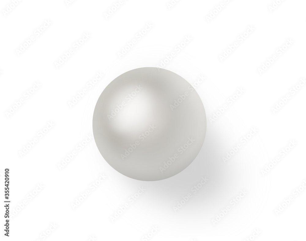 Image of single shiny natural white sea pearl with light effects isolated on white background Image of single shiny natural white sea pearl with light effects isolated on white background