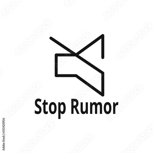 Stop rumor icon vector, filled flat sign. Speaker mute symbol, logo illustration. Volume off icon.