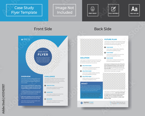 Case Study Flyer Design | Case Study Flyer Template with Blue Color