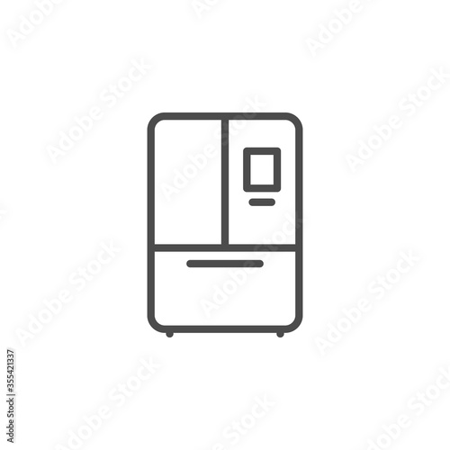 French door refrigerator line outline icon