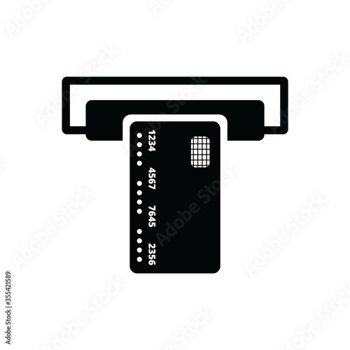 Credit card insert icon with white background. A creative and professional vector illustration.