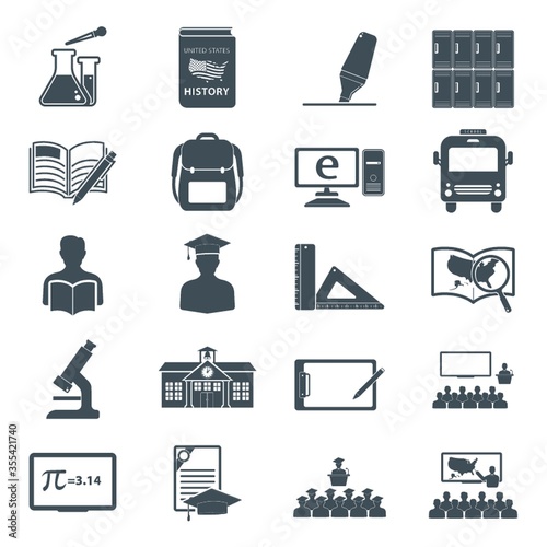 collection of education icons