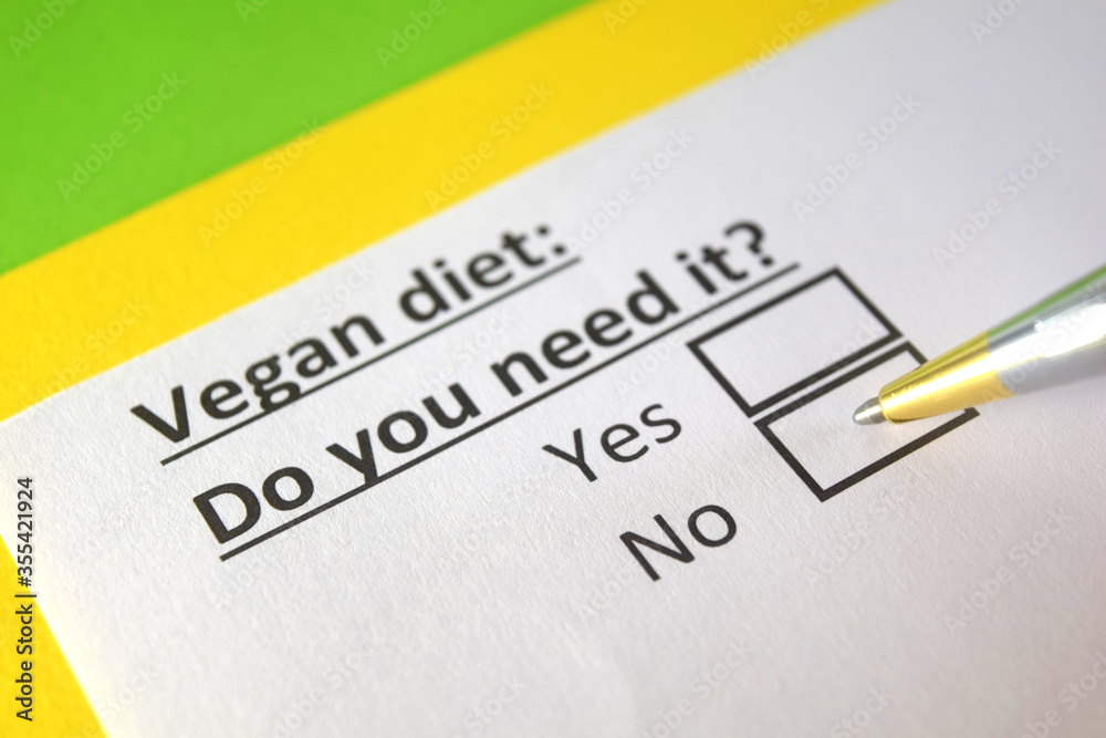 One person is answering question about vegan diet. One person is answering question about vegan diet.