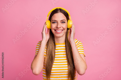 Wall Mural Close-up portrait of her she nice attractive lovely pretty cheerful cheery confi
