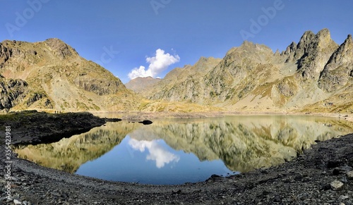 Lac, montagne et reflets