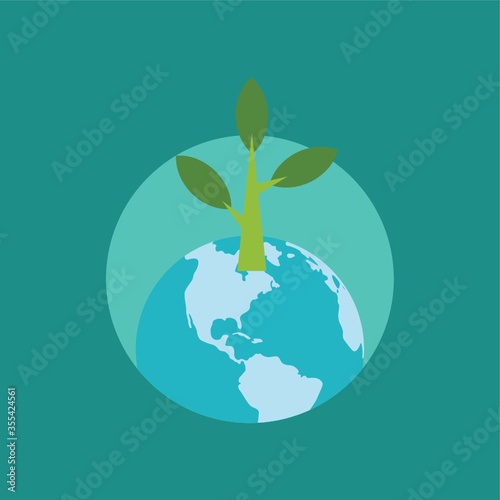 earth with plant