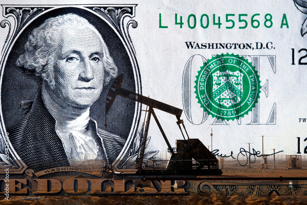 Oil Rig Combined With A One US Dollar Bill Stock Foto Adobe Stock oil-rig-combined-with-a-one-us-dollar-bill-stock-foto-adobe-stock