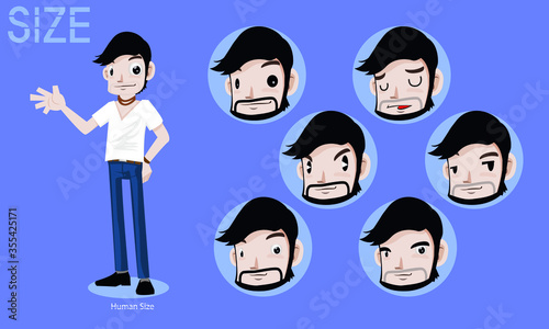 Character Design set : T-shirt man!! ...A Man Chill Style and 6 Head [Normal size]