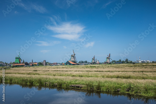 Dutch windmill in the polder country side