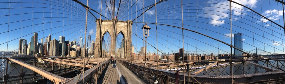Fototapeta premium Panorama Brooklyn Bridge i New York Skyline