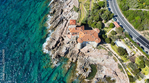 Amazing aerial view of Livorno coastline, Tuscany photo