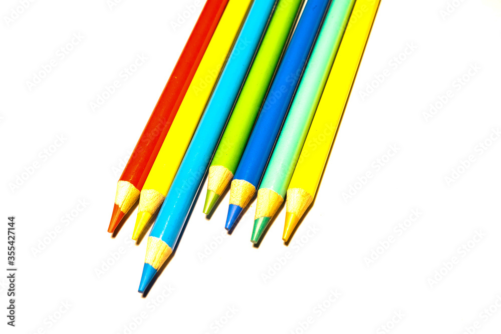 Color Pencils Rainbow isolated on white Color Pencils Rainbow isolated on white