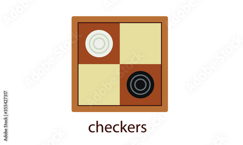 Two black and white checkers on the Board