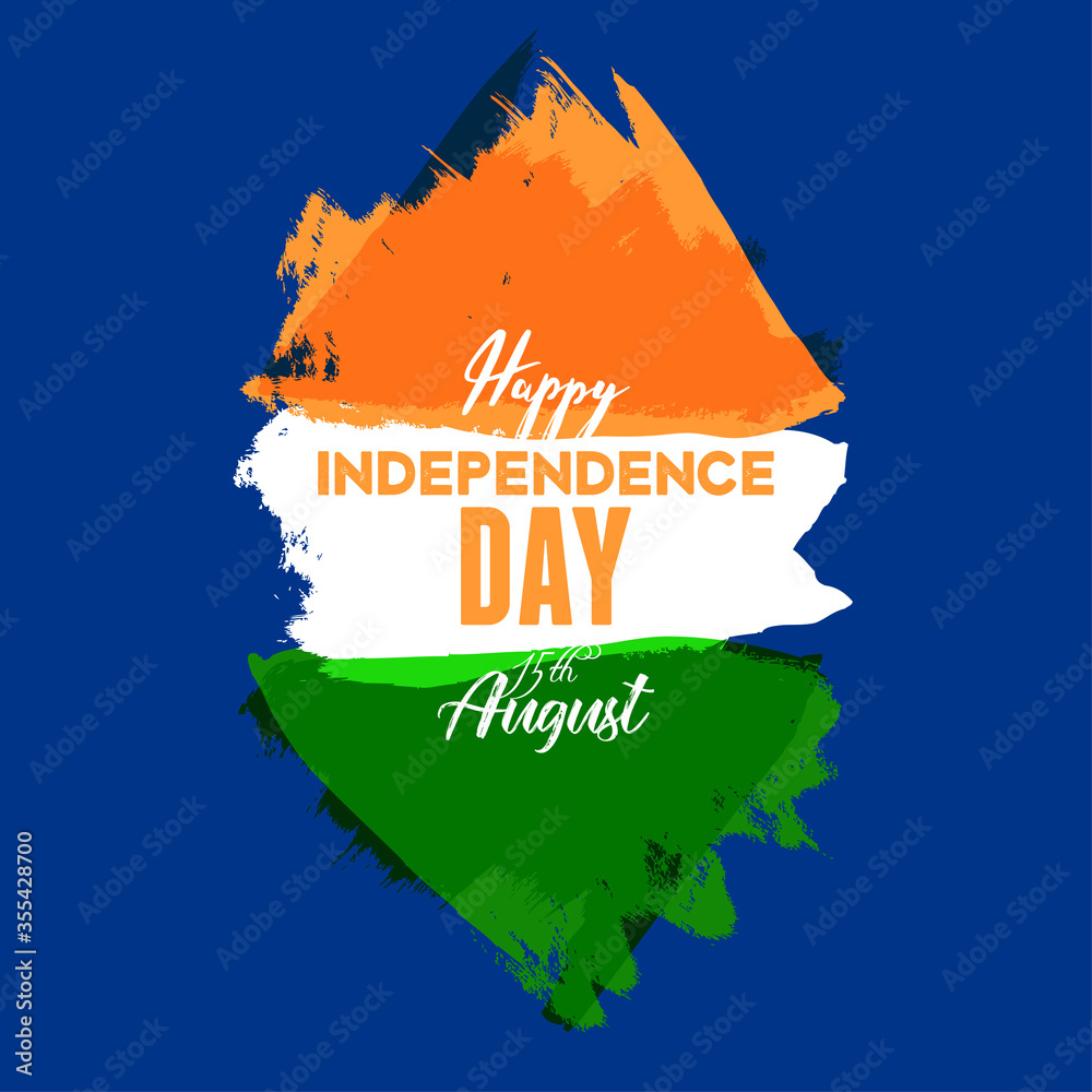 India Happy Independence Day celebration card with indian national flag ...