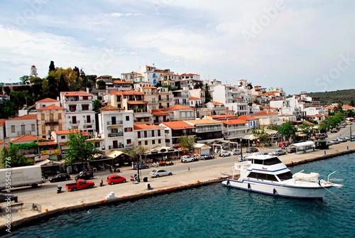 Greece, Skiathos island, view of Skiathos town. © Theastock