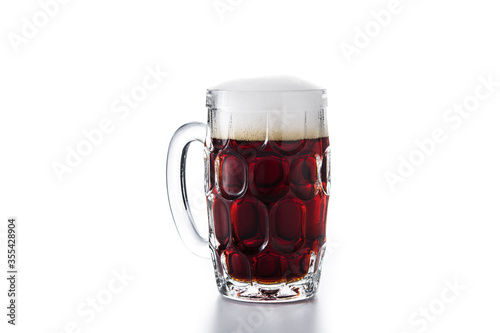 Traditional kvass beer mug isolated on white background 