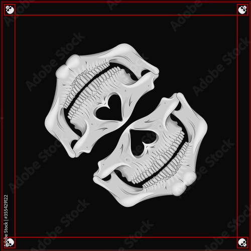 Bandana vector with half skull photo