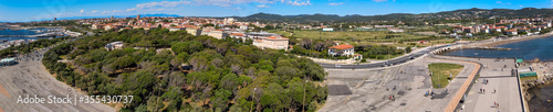 Amazing aerial view of Livorno and Lungomare, famous town of Tuscany