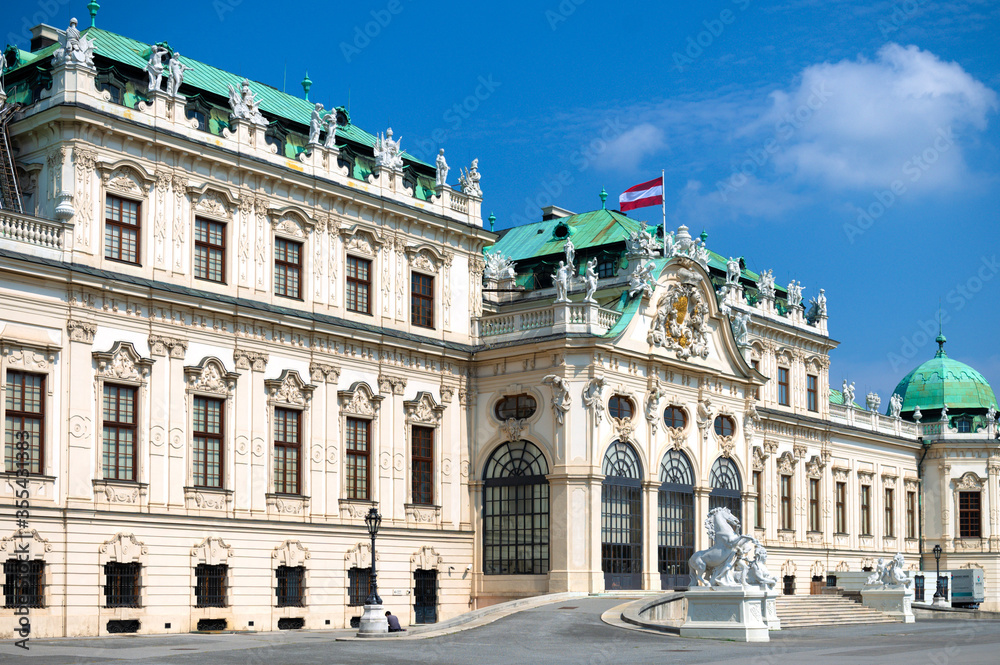 VIENNA, AUSTRIA - AUGUST 27, 2019. Belvedere Palace in Vienna