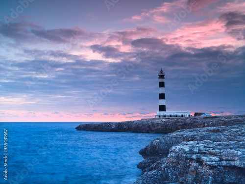 Lighthouse at dusk in Menorca
