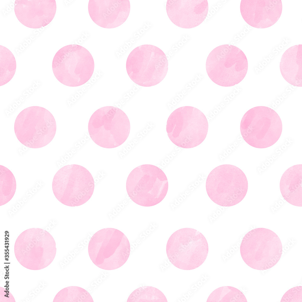 Illustration of cute colorful hipster pattern of light pink rose watercolor circles on a white background Illustration of cute colorful hipster pattern of light pink rose watercolor circles on a white background