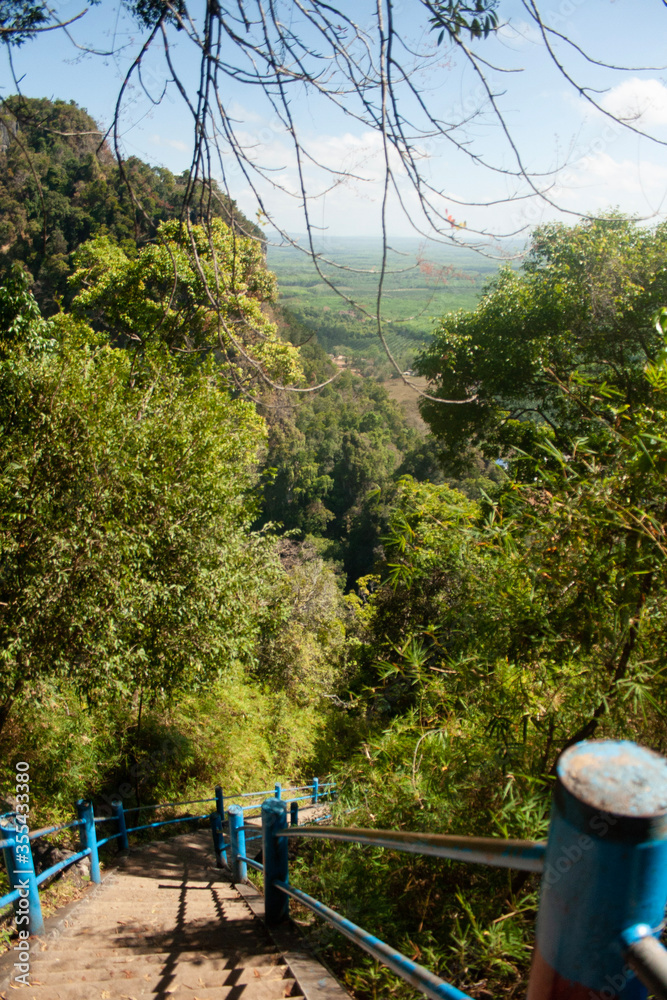Very steep staircase to top mountain Tiger Cave Temple in Krabi, Thailand Very steep staircase to top mountain Tiger Cave Temple in Krabi, Thailand